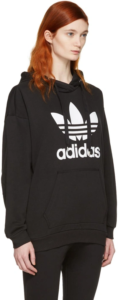 Shop Adidas Originals Black Trefoil Logo Hoodie