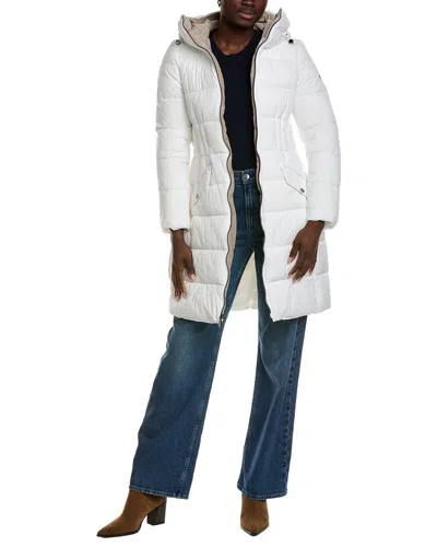 Laundry By Shelli Segal Smooth Nylon Zip Front Jacket In White