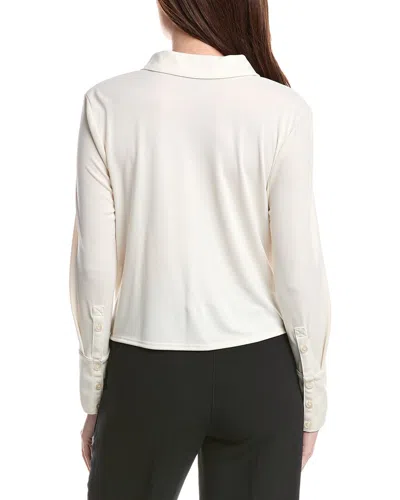 Kenneth Cole Drape Front Shirt In White