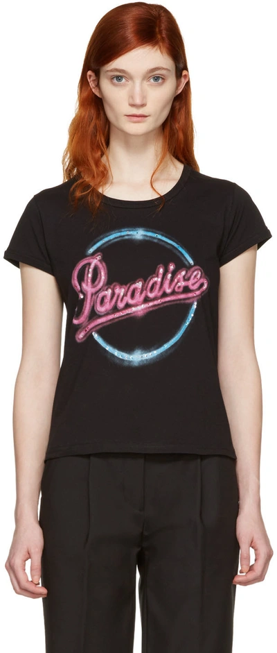 Shop Marc Jacobs Black Paradise T-shirt In 001 Black