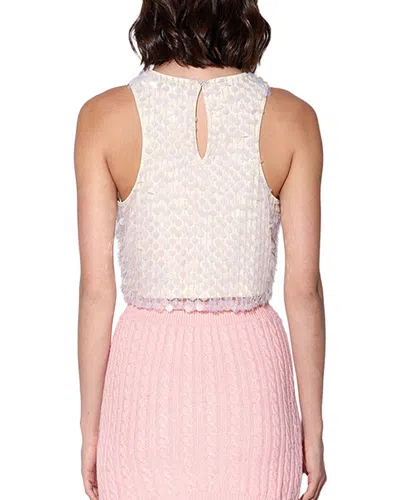Walter Baker Nancy Sequin Embellished Crop Top In Gray