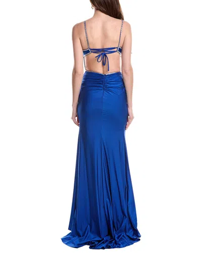 Jovani Solid Gown In Blue
