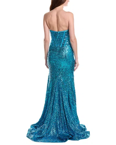 Jovani Emeblished Gown In Blue