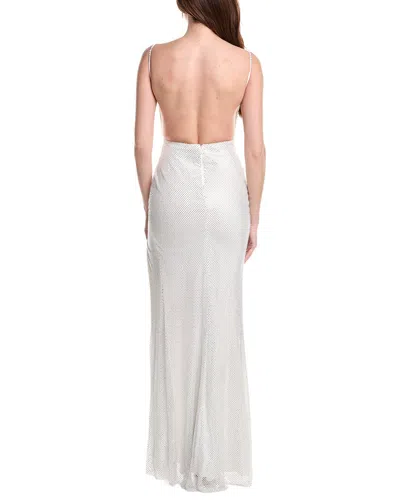 Jovani Solid Net Gown In White