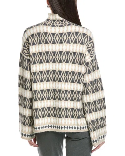 Vince Camuto Diamond Pattern Turtleneck Sweater In Multi