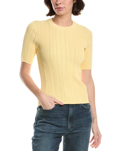 Rag & Bone Camryn Short Sleeve Rib Sweater In Yellow