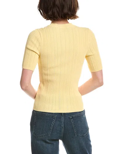 Rag & Bone Camryn Short Sleeve Rib Sweater In Yellow