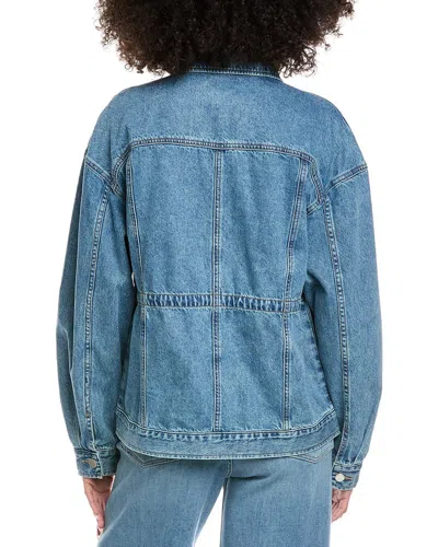 Rag & Bone Womens Ithca Amy Drawstring-waist Denim Jacket In Blue