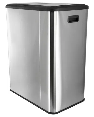 Elama Large 8 Gallon Split Step Trash Bin In Gray