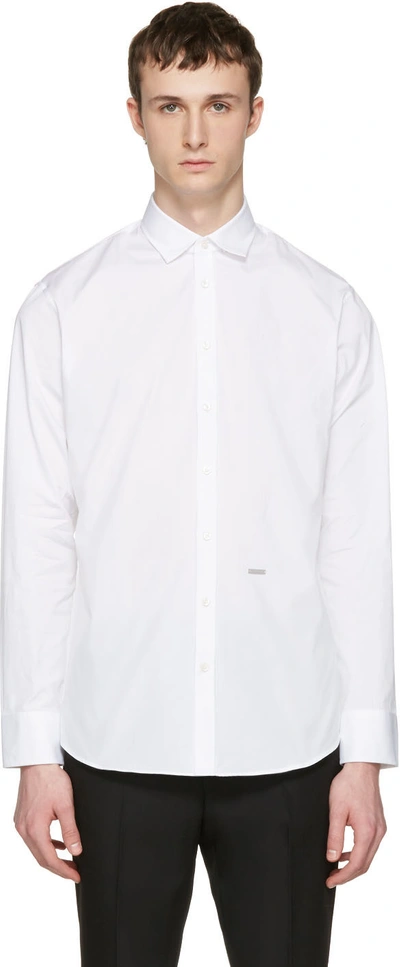 Dsquared2 Extra Trim Fit Oxford Sport Shirt In White