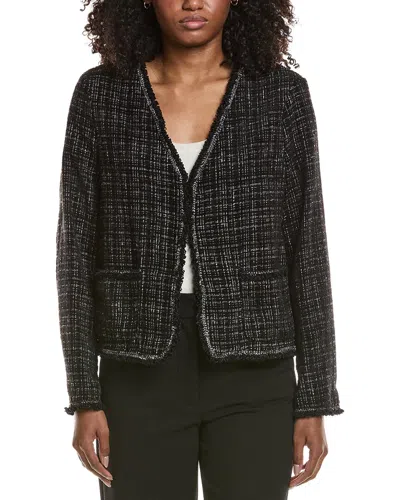 Max Studio Chenille Tweed Jacket In Black