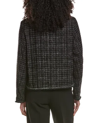 Max Studio Chenille Tweed Jacket In Black