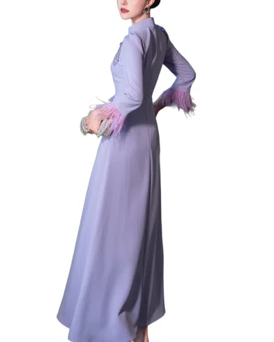 Burryco Purple Solid Maxi Dress In Multi