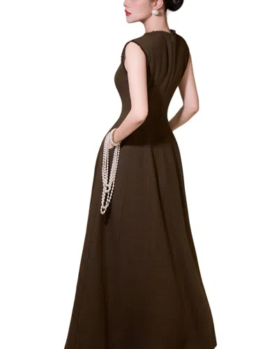 Burryco Brown Solid Maxi Dress In Multi