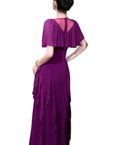 Burryco Purple Solid Maxi Dress In Purple