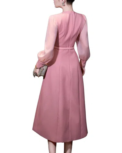 Burryco Pink Solid Midi Dress In Pink