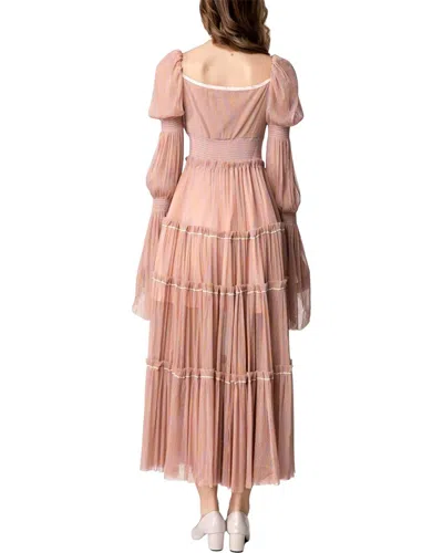 Burryco Pink Solid Maxi Dress In Pink