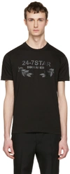 DSQUARED2 Black '24-7 Star' Logo T-Shirt
