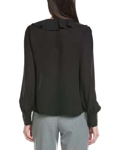 Cece Ruffle Tie V-neck Top In Black