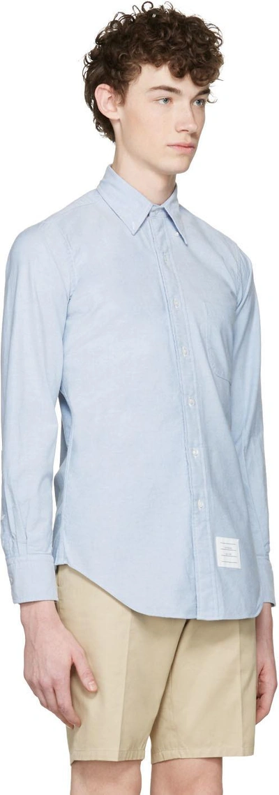 Shop Thom Browne Blue Oxford Classic Shirt In 480 Light Blue