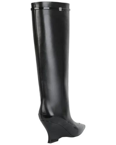 Givenchy Wedge Heel Raven Leather Boots 9cm In Multi