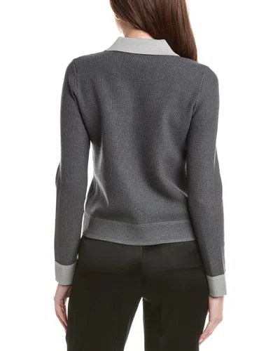 St John St. John Zip Front Collared Jacket In Gray