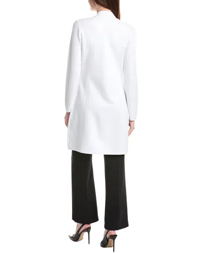 St John St. John Banded Collar Five-button A-line Long Jacket In White