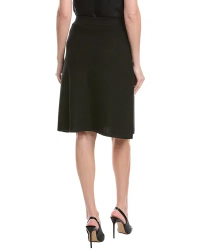 St John St. John Pique Pull-on A-line Skirt In Black