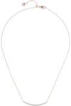 Monica Vinader Rose Gold Plated Vermeil Silver Skinny Curve Diamond Necklace
