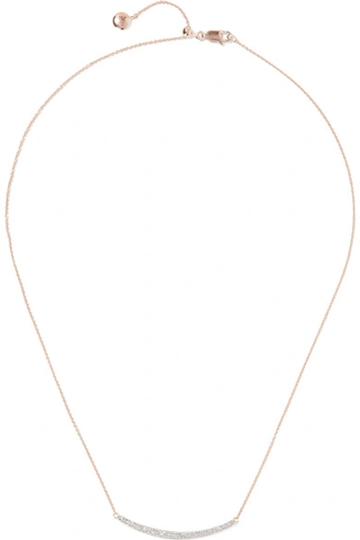 MONICA VINADER Skinny Curve rose gold vermeil diamond necklace 