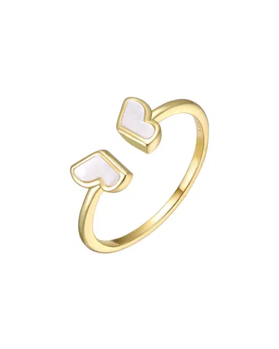 Genevive Silver Pearl Open Ring In Pattern