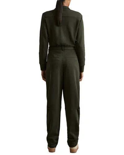 Reiss Khaki Belted Loopback-jersey Jumpsuit In Multi