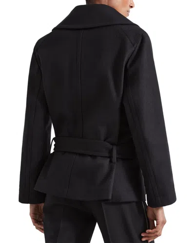 Reiss Black Atelier Virgin Wool-blend Belted Coat In Multi