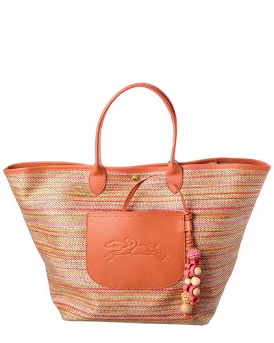 Longchamp Extra Small Le Pliage Panier Rainbow Top Handle Bag In Orange