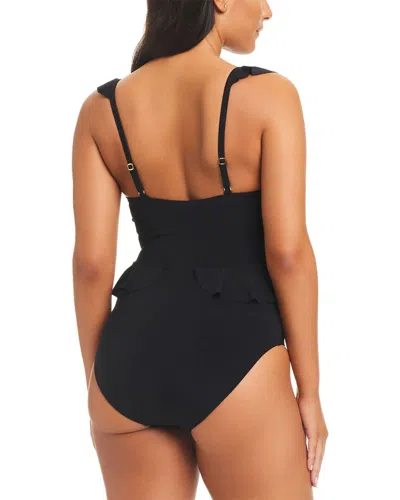 Beyond Control Swimwear Solid Essentials Ruffle One-piece In Black
