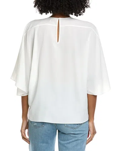Frame Denim Ruffle Blouse In White
