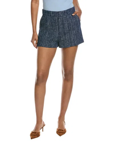 Frame Womens Indigo Tweed Regular-fit Mid-rise Cotton Shorts In Blue