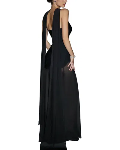 Ariel Tesoro Solid Maxi Dress In Black