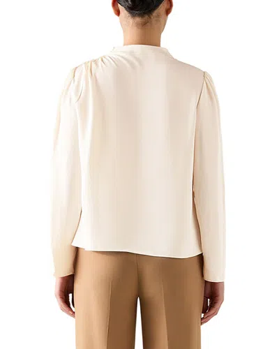 Lk Bennett Samantha Button Shoulder Top In Neutral