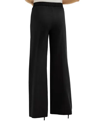Theory Womens Black Pleated Wide-leg Woven Trousers In Black