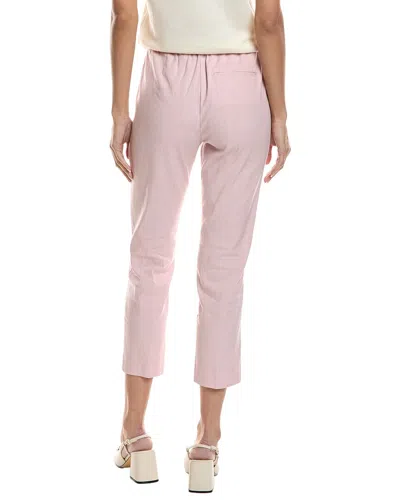 Theory Womens Warm Pink Treeca Pull-on Linen-blend Trousers In Pink