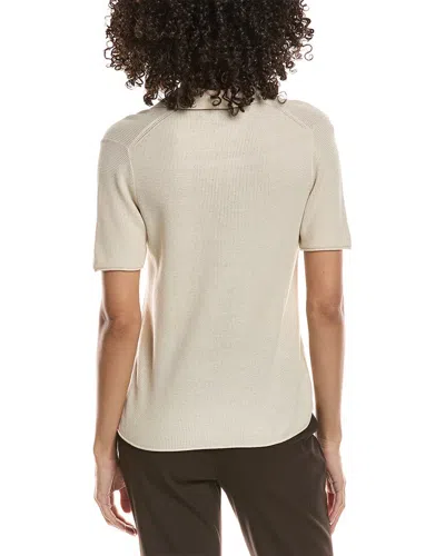 Theory Open Collar Top In Brown