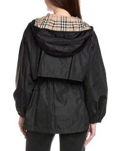 Burberry Drawstring Windproof Jacket In Black
