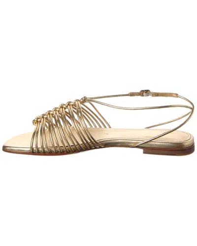 Santoni Leather Sandal In Gold
