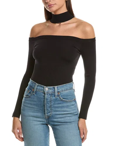Simkhai Lila Cold Shoulder Top In Black