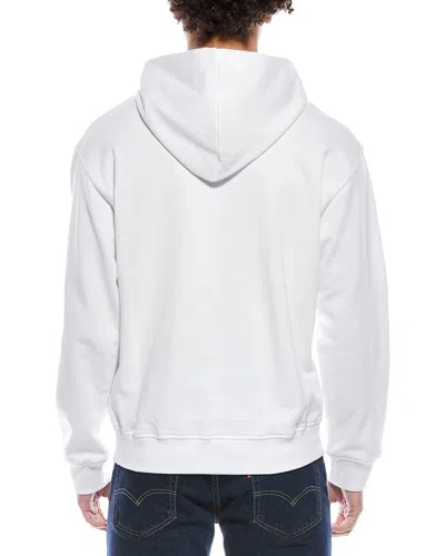 Helmut Lang Embossed Studio Logo Hoodie In White