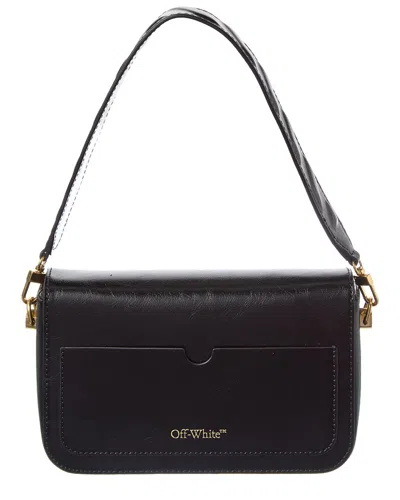 Off-white Binder Medium Leather Clutch In Black