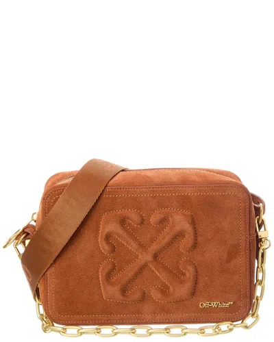 Off-white Medium Suede Camera Bag In Brown