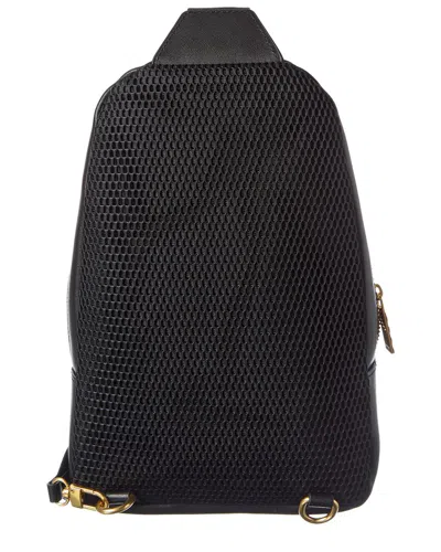Off-white ™ Mesh & Leather Backpack In Black