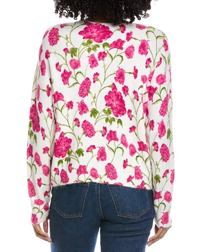Cece Flower Printed Pullover In White
